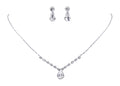 Pear Drop Rhinestone Necklace and Earring Set - #10424