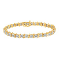 .925 Sterling Silver 1.0 Cttw Diamond S-Curve Link Miracle-Set Tennis Bracelet (I-J Color, I3 Clarity)