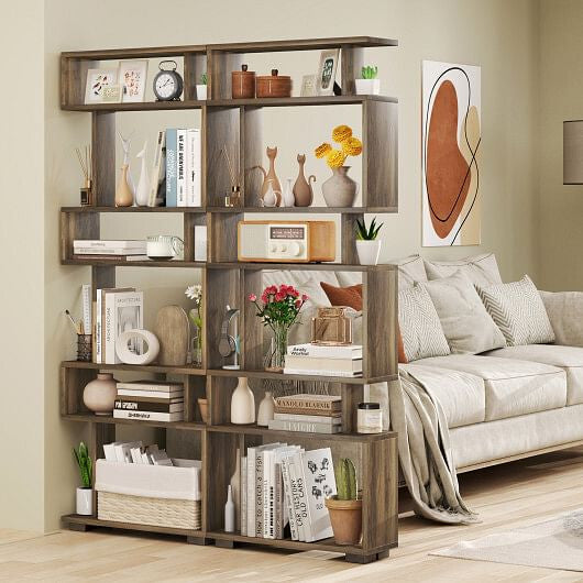 6-Tier Bookcase with Anti-Tipping Kit-White
