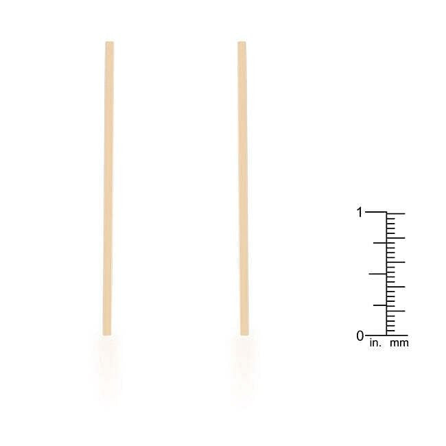 Carolee Gold Stainless Steel Line Drop Earrings
