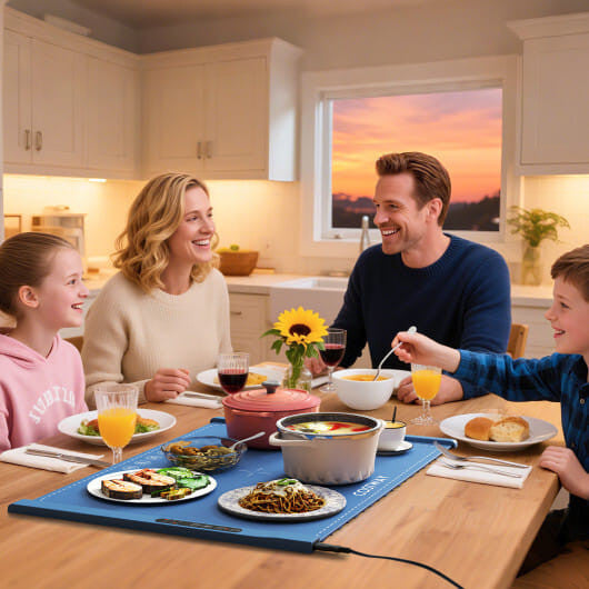 Food Warming Mat Rollable and Portable Electric Warming Tray with Fasting Heating-Gray