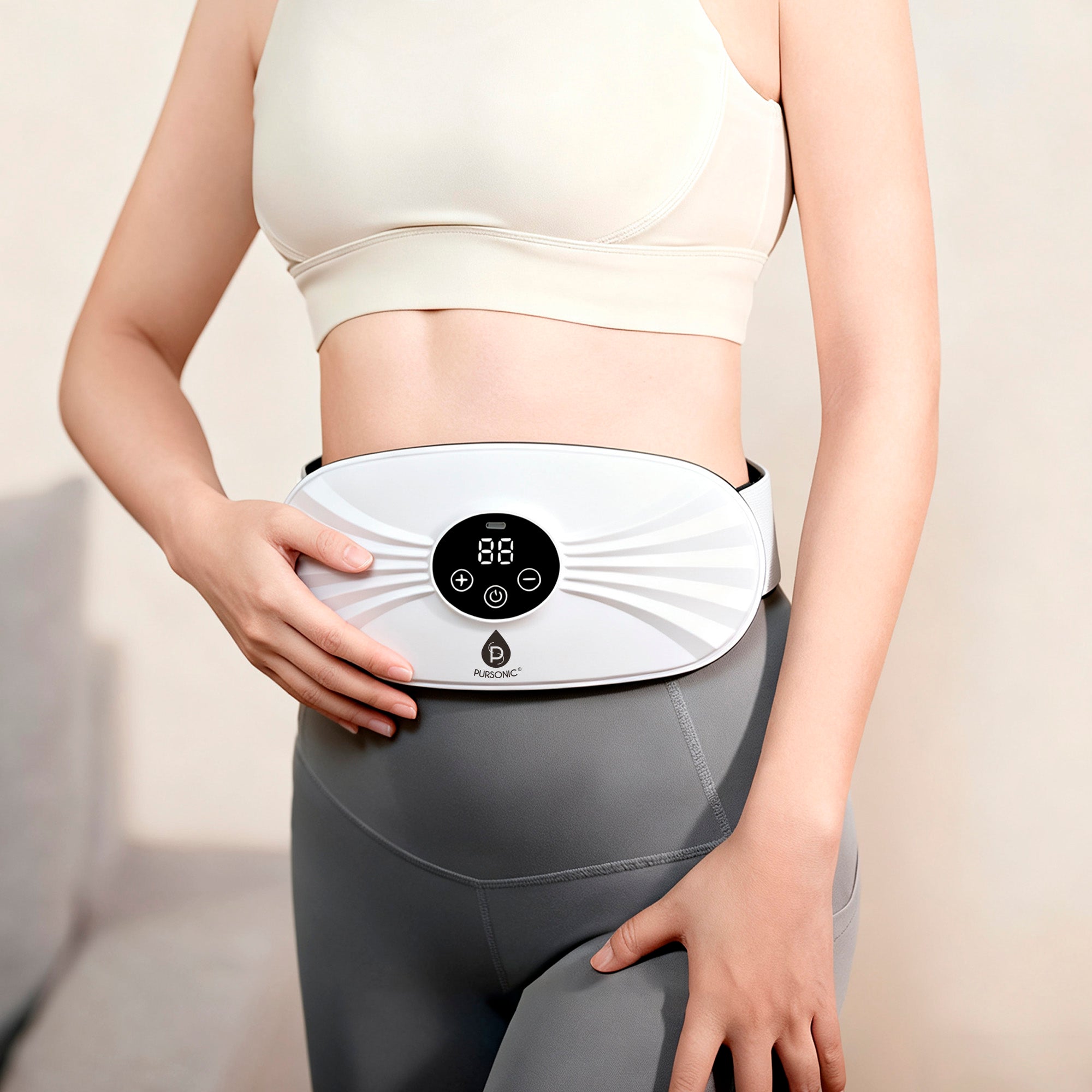 Rechargeable Stomach & Back Massager + Shiatsu Massager Chair Mat with Heat