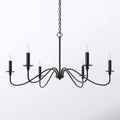 42-inch Traditional 6-Light Dimmable Chandelier in Matte Black Finish