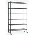 Heavy Duty 6-Shelf Adjustable Metal Shelving Rack with Casters