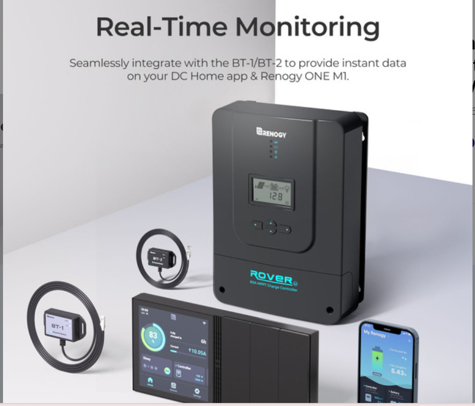 Renogy Rover 60A MPPT Solar Charge Controller for 12V/24V/36V/48V Systems with RS232 & RS485