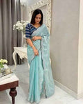 Neelkamal Zimmy Choo Satin Saree