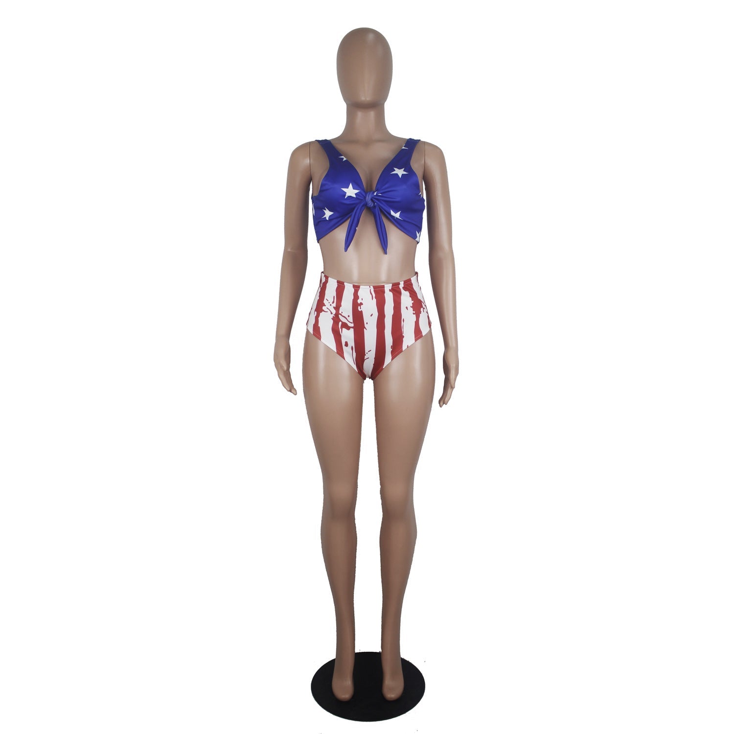 Popular Women's Swimming Sets Independence Day National Day USA Flag Printed Two-Piece Swimsuit Blue Stars Bra tankini swimsuits