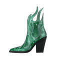 Sparkling Rhinestone Flame Pointed Toe Boots